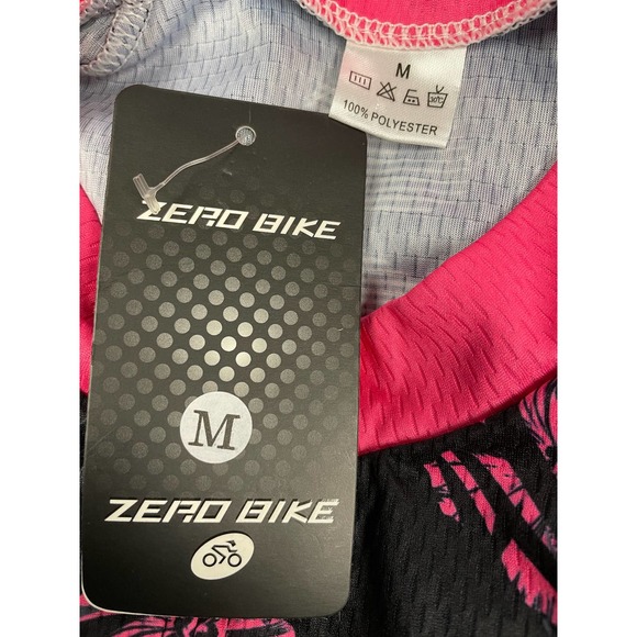 Zero Bike Cycling Jersey full zip black pink gray women's size medium - NWT - Picture 4 of 5